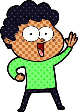 Bir insan tarafından çizilmiş mutlu bir adam.