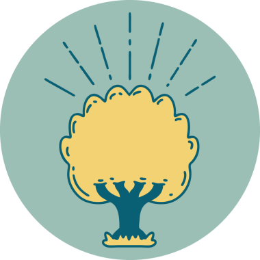 Bir insan tarafından çizilmiş dövme tarzı bir ağacın simgesi