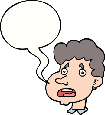 Bir insan tarafından çizilen konuşma baloncuğuyla adamı şok eden çizgi film.