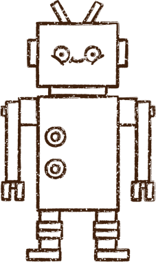 Bir insan tarafından çizilen Çılgın Robot Kömürü