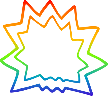 gökkuşağı gradyan çizgi çizimi bir insan tarafından çizilmiş bir çizgi film patlaması