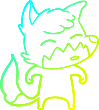 Bir insan tarafından çizilmiş bir tilki çizgi çizimi.