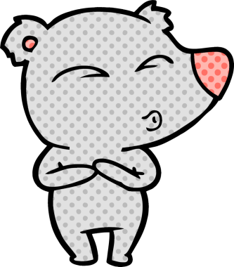 bir insan tarafından çizilmiş bir karikatür ıslık ayısı