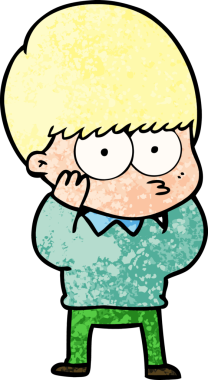 Bir insan tarafından çizilmiş sinirli çizgi film çocuğu.