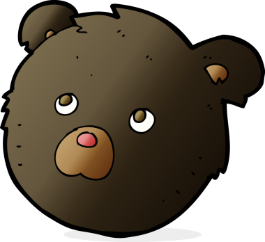 bir insan tarafından çizilmiş siyah ayı yüzü.