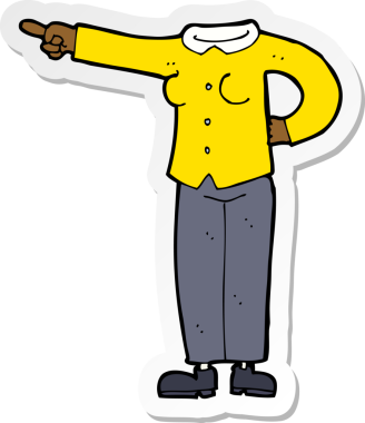 Bir insan tarafından çizilmiş karikatür çıkartması.