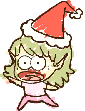 Bir insan tarafından çizilen Noel Elf Tebeşiri