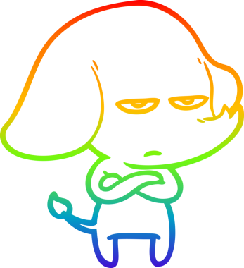 gökkuşağı gradyan çizimi bir insan tarafından çizilmiş bir karikatür fili