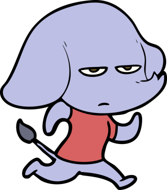 Bir insan tarafından çizilmiş kızgın bir fil.