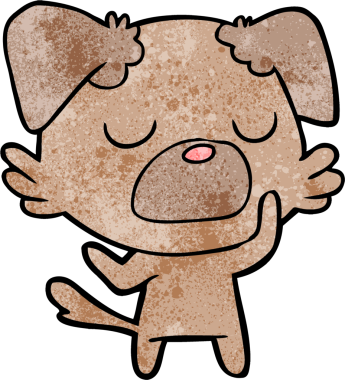 Bir insan tarafından çizilmiş çizgi film köpeği.