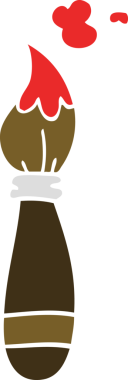 Bir insan tarafından çizilmiş düz renk çizim karikatür fırçası