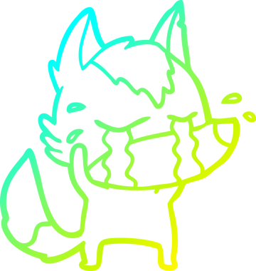 Bir insan tarafından çizilmiş ağlayan kurdun soğuk çizgi çizimi.