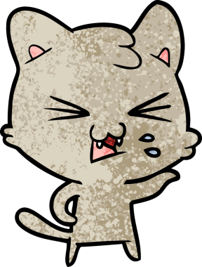 Bir insan tarafından çizilmiş kedi tıslaması.