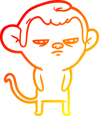 Bir insan tarafından çizilmiş çizgi film maymunu çizimi