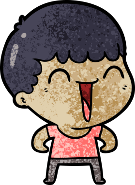 Bir insan tarafından çizilmiş mutlu bir adam.