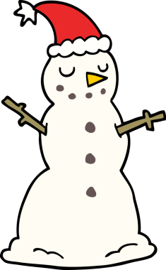 Bir insan tarafından çizilmiş bir kardan adam.