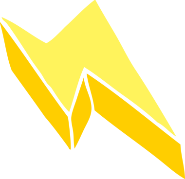 Bir insan tarafından çizilmiş karalama dekoratif yıldırım