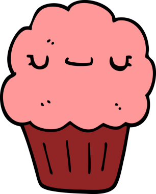 Bir insan tarafından çizilmiş çizgi film keki.