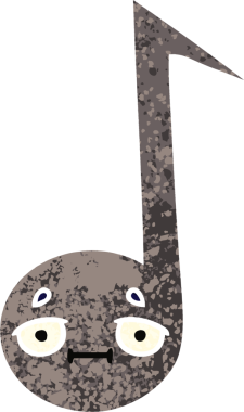 Bir insan tarafından çizilmiş bir notanın retro çizim tarzı karikatürü