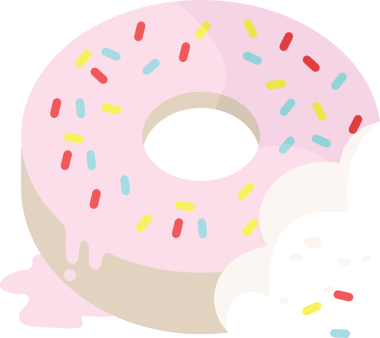 Isırılmış donut grafik vektör resimleme simgesi bir insan tarafından çizildi