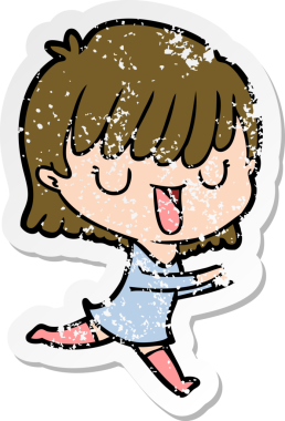 Bir insan tarafından çizilmiş karikatür bir kadının sıkıntılı çıkartması.