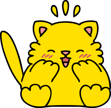 Bir insan tarafından çizilmiş şirin bir kedi çizgi filmi.