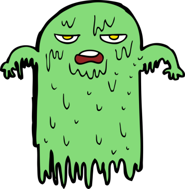 Bir insan tarafından çizilmiş yapışkan bir hayalet.