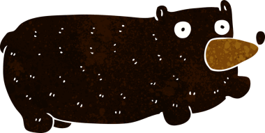 Bir insan tarafından çizilmiş komik çizgi film ayısı.