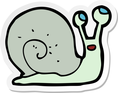 Bir insan tarafından çizilmiş bir salyangozun çıkartması.