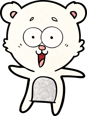 Bir insan tarafından çizilmiş mutlu kutup ayısı karikatürü