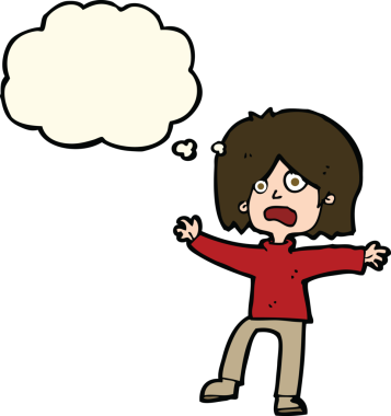 Bir insan tarafından çizilmiş düşünce baloncuğu olan mutsuz insan çizgi filmi.