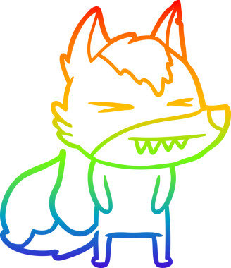 Bir insan tarafından çizilmiş kızgın bir kurt çizgi çizimi.