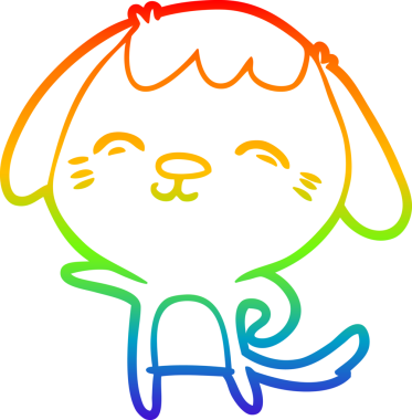 gökkuşağı gradyan çizimi Mutlu bir çizgi köpek çizimi Bir insan tarafından çizilmiş