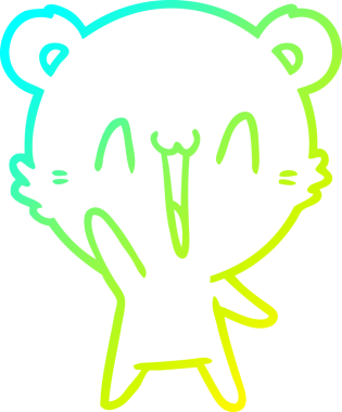 Bir insan tarafından çizilen mutlu ayı karikatürünün soğuk gradyanı.