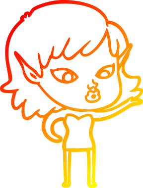 Bir insan tarafından çizilmiş güzel bir elf kızı çizimi.