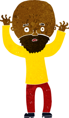 Karikatür sakallı adam bir insan tarafından çizilmiş.