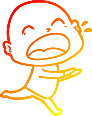 Bir insan tarafından çizilmiş kel adam diye bağıran çizgi film çizimi.