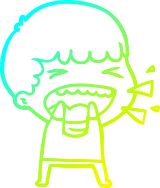 Bir insan tarafından çizilmiş gülen adamın soğuk çizgi çizimi.