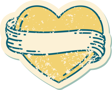 Bir insan tarafından çizilmiş kalp ve bayrağın sembolik depresif dövme şekli