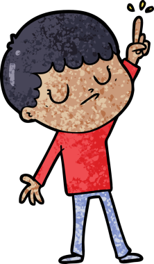 Bir insan tarafından çizilmiş huysuz çocuk çizgi filmi.