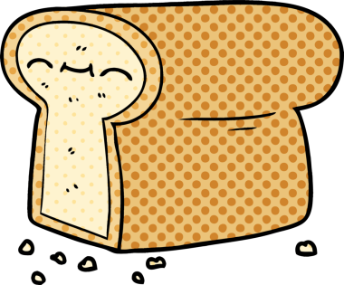 Bir insan tarafından çizilmiş bir somun ekmek.