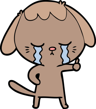 Bir insan tarafından çizilmiş çizgi film köpeği.