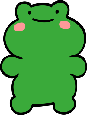 Bir insan tarafından çizilmiş komik karikatür kurbağası.