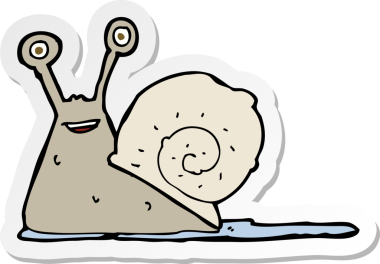 Bir insan tarafından çizilmiş bir salyangozun çıkartması.