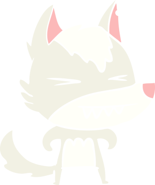 kızgın kurt düz renkli çizgi film bir insan tarafından çizildi.