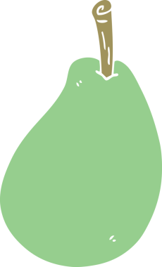 Bir insan tarafından çizilmiş taze armut.