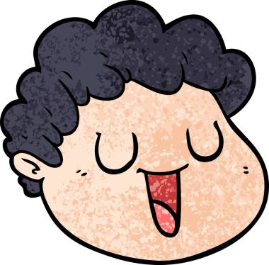 Bir insan tarafından çizilmiş erkek yüzü.