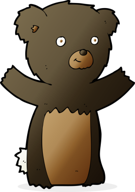 bir insan tarafından çizilmiş siyah ayı yavrusu.