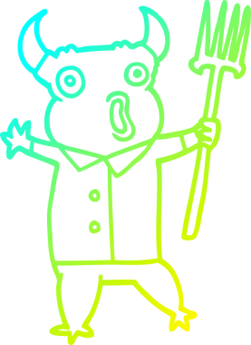 Bir insan tarafından çizilmiş bir çizgi film şeytan canavarı çizimi.