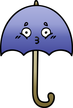 Bir insan tarafından çizilmiş gölgelenmiş şemsiye karikatürü